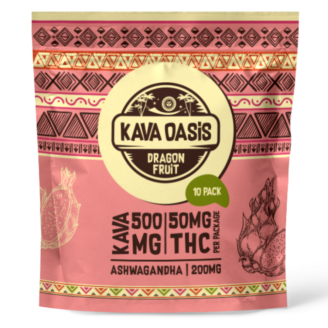 Kava Gummies - Dragon Fruit | 500mg Kavalactones Nano | 50mg THC | 200mg Ashwagandha