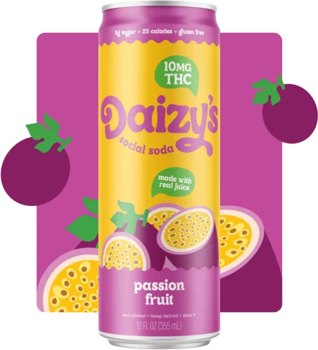 Daizy's Passion Fruit – 10mg THC Beverage | 5g Sugar | 25 Calories