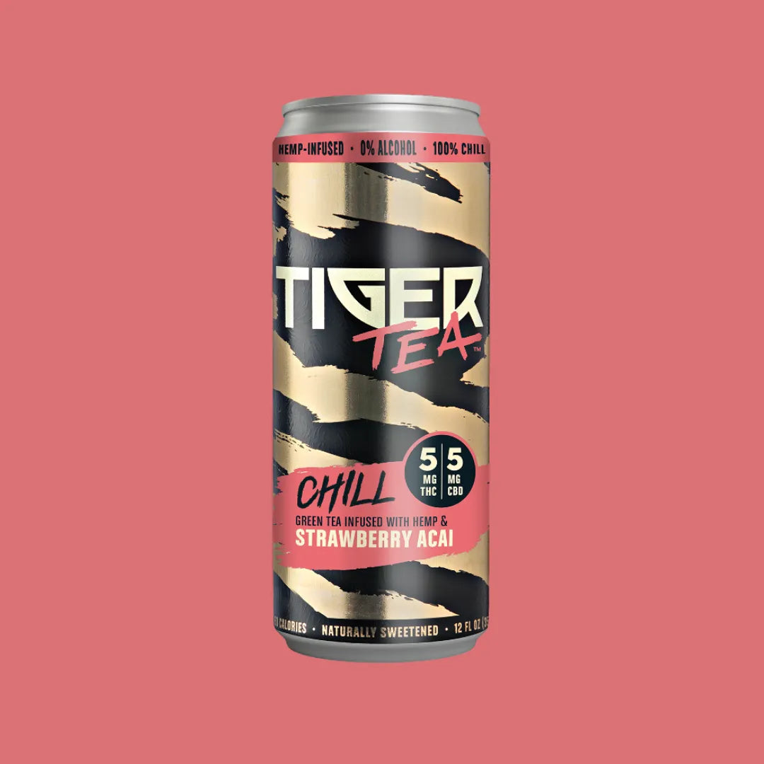 Tiger Tea Green Tea Infused with Strawberry 5MG  THC + 5MG CBD